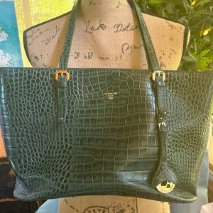 Da Milano Italiano green croc arm bag